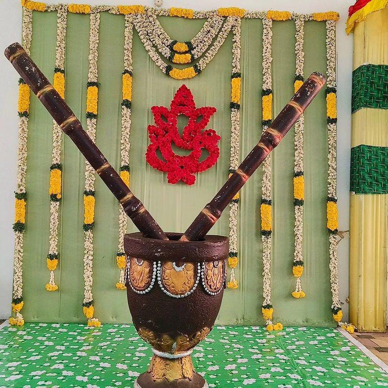 Handmade Fabric Garland With Velvet Cloth Material/ Green Backdrop For Wedding/ Indian Punjabi Wedding Decor/Fabric Garland/ Mehndi Sangeet/