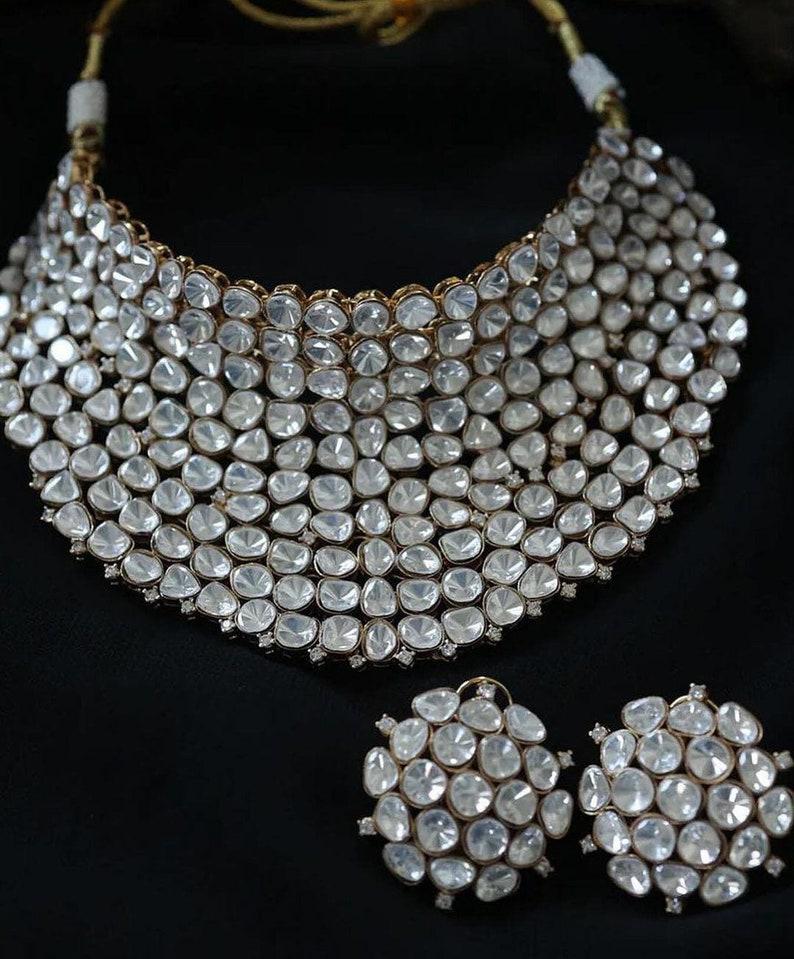 Diamond Replica Original Polki Nazakat Grand Polki Necklace with Earrings