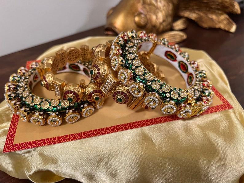 Rajasthani Bangle Set Maroon Green Wedding Chuda Indian Bangles