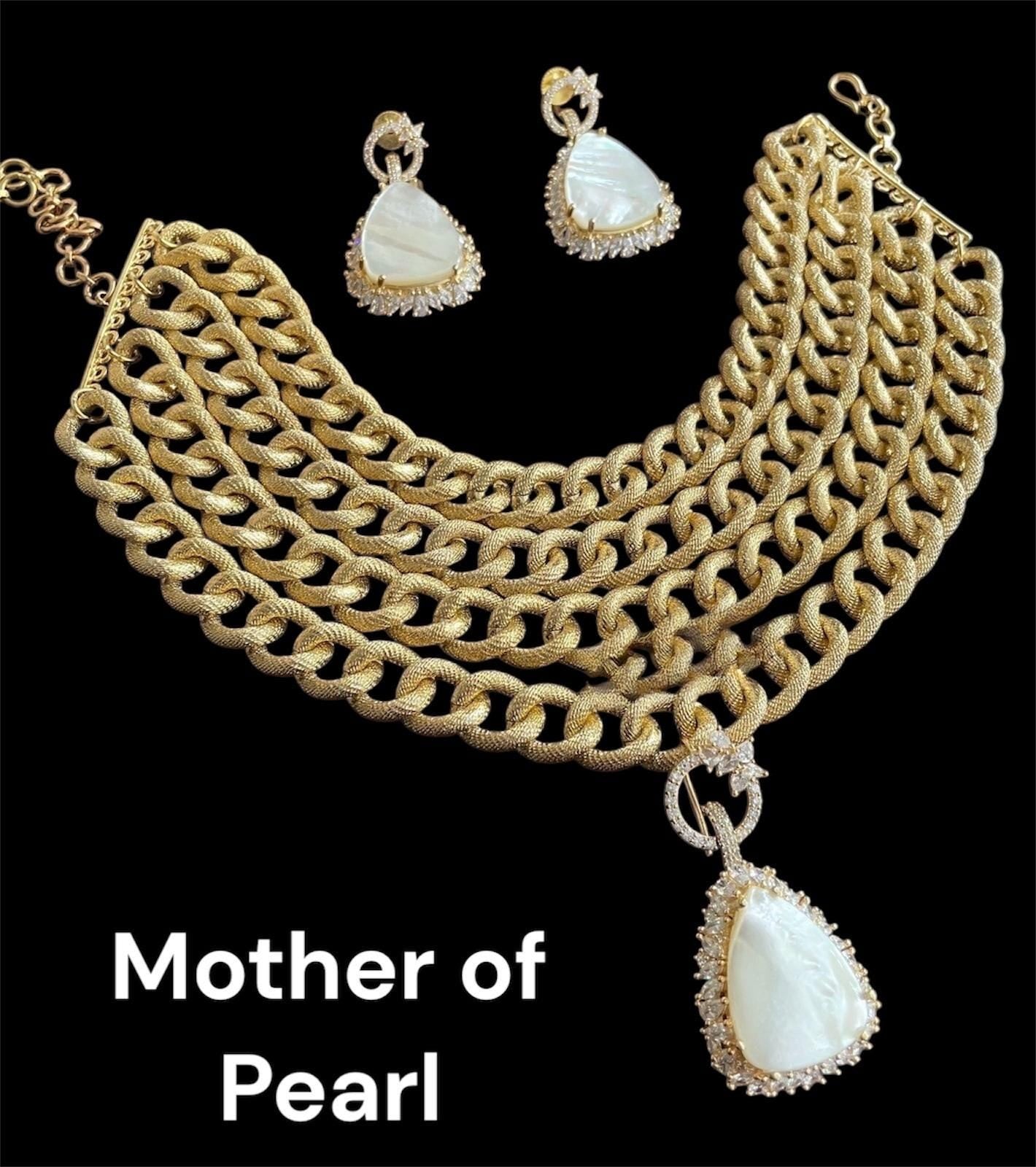 Premium Cubic Zirconia american diamond necklace set with earrings/emerald jewelry set/doublet set/wedding set/bridal set/statement necklace