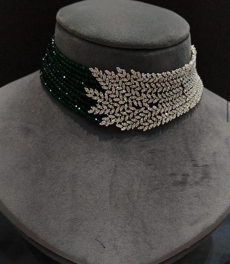green emralad jewellery diamond necklace with earrings set cz diamond necklace emralad jewellery