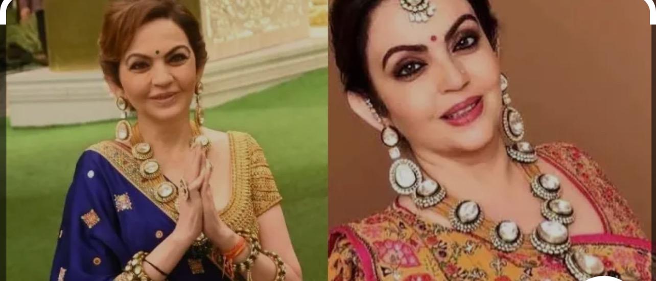 Nita Ambani inspired Uncut Diamond Moissanite Polki Necklace Set/Sabyasachi Inspired Jewelry/Bollywood Jewelry/Statement necklace/Indian set