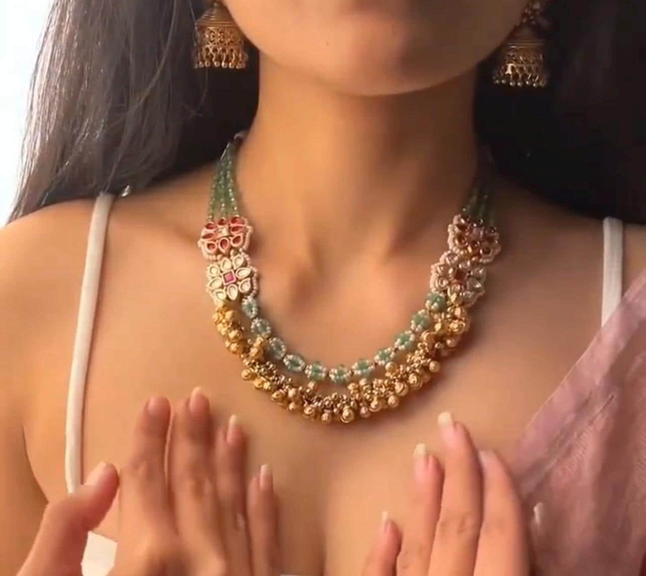 Indian Heritage Necklace Set/traditional necklace/bollywood celebrity Sabyasachi inspired statement bridal wedding necklace set with earring