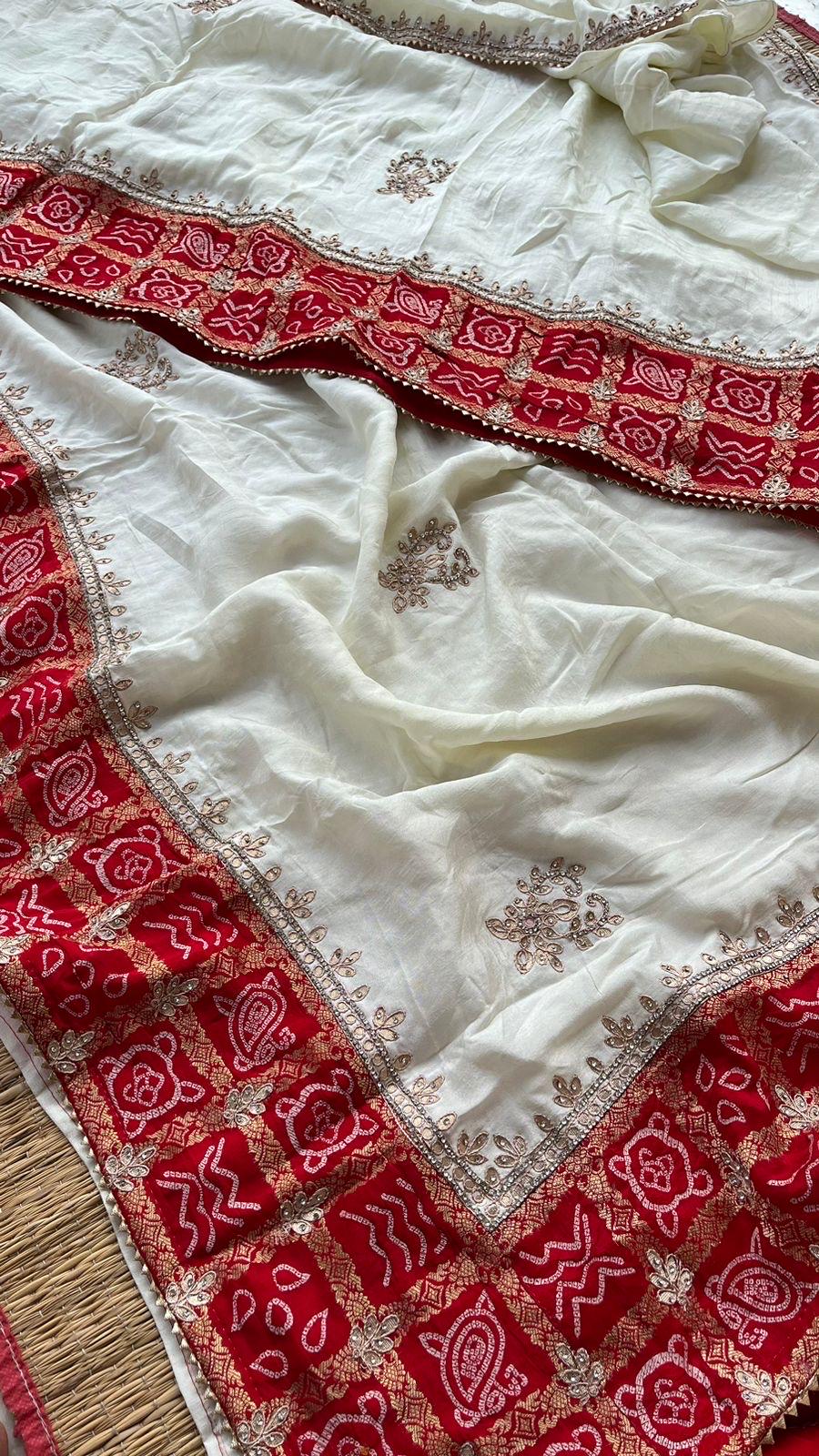 Designer saree, bridal saree, pure khaddi georgette, Banarasi weave, Indian Saree, wedding saree, festive saree, traditional saree