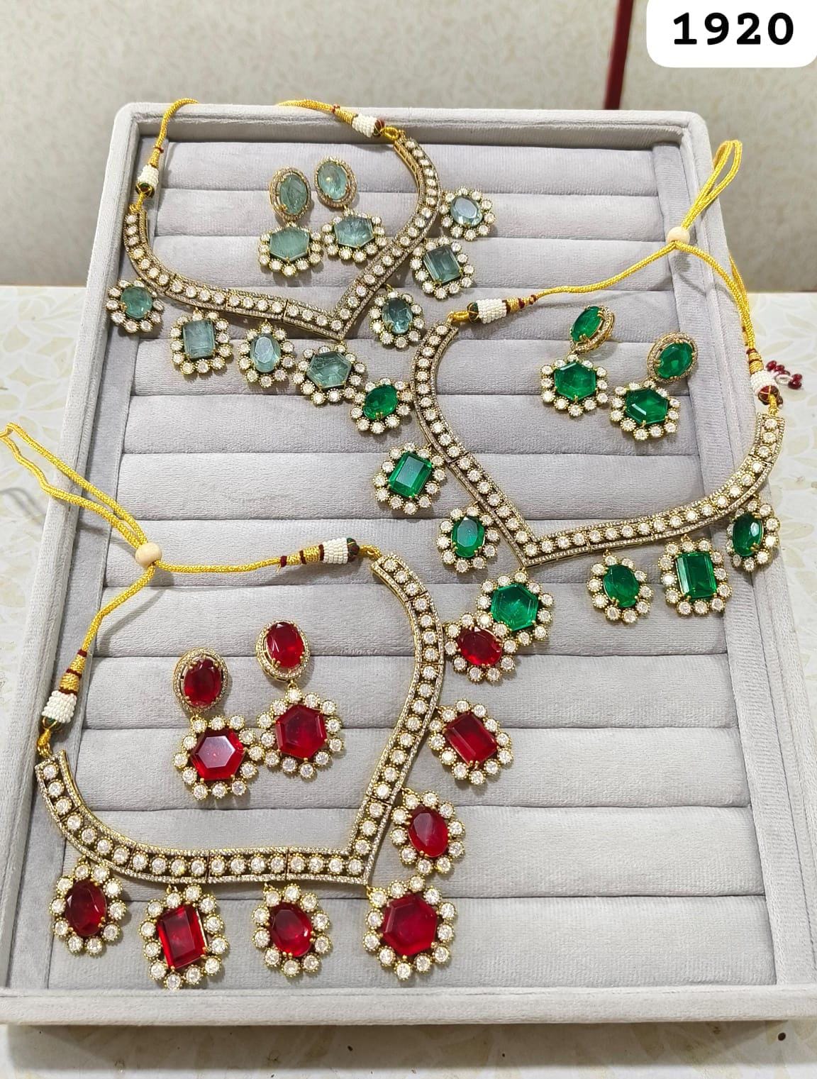 Mossanite polki doublets necklace set with earrings/ mossanite polki necklace set/ doublets necklace set