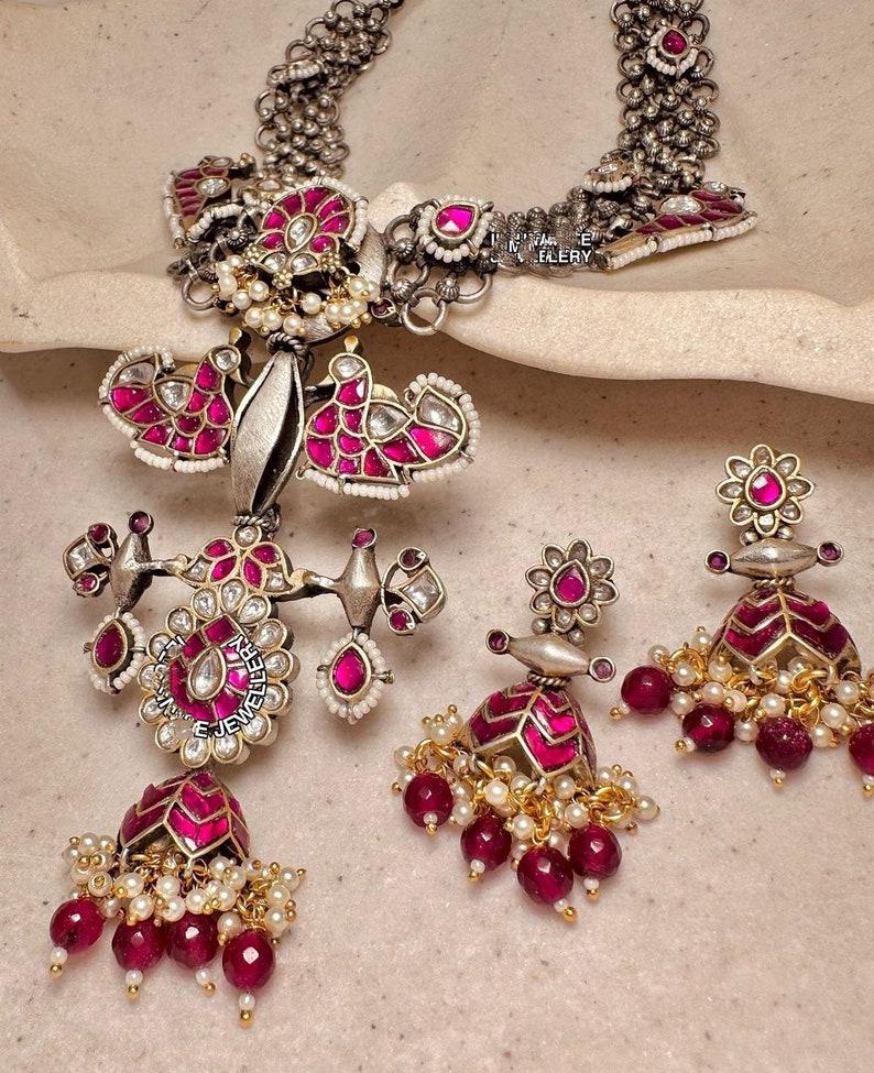 Inspired Necklace Indian jewellery Indian Choker Indian Jewelry Indian Necklace Kundan Necklace Oxidised Necklace Silver Sabyasachi necklace