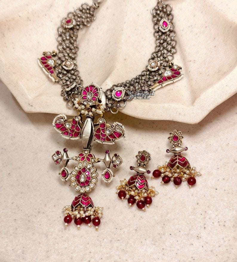 Inspired Necklace Indian jewellery Indian Choker Indian Jewelry Indian Necklace Kundan Necklace Oxidised Necklace Silver Sabyasachi necklace