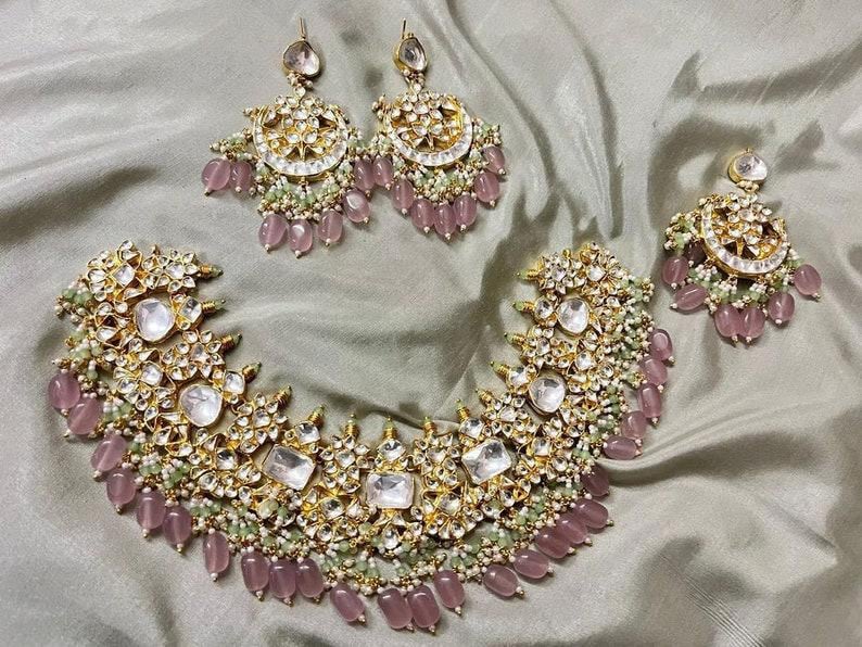 Pachi Kundan Set Beads Can be Customized Indian Wedding Set