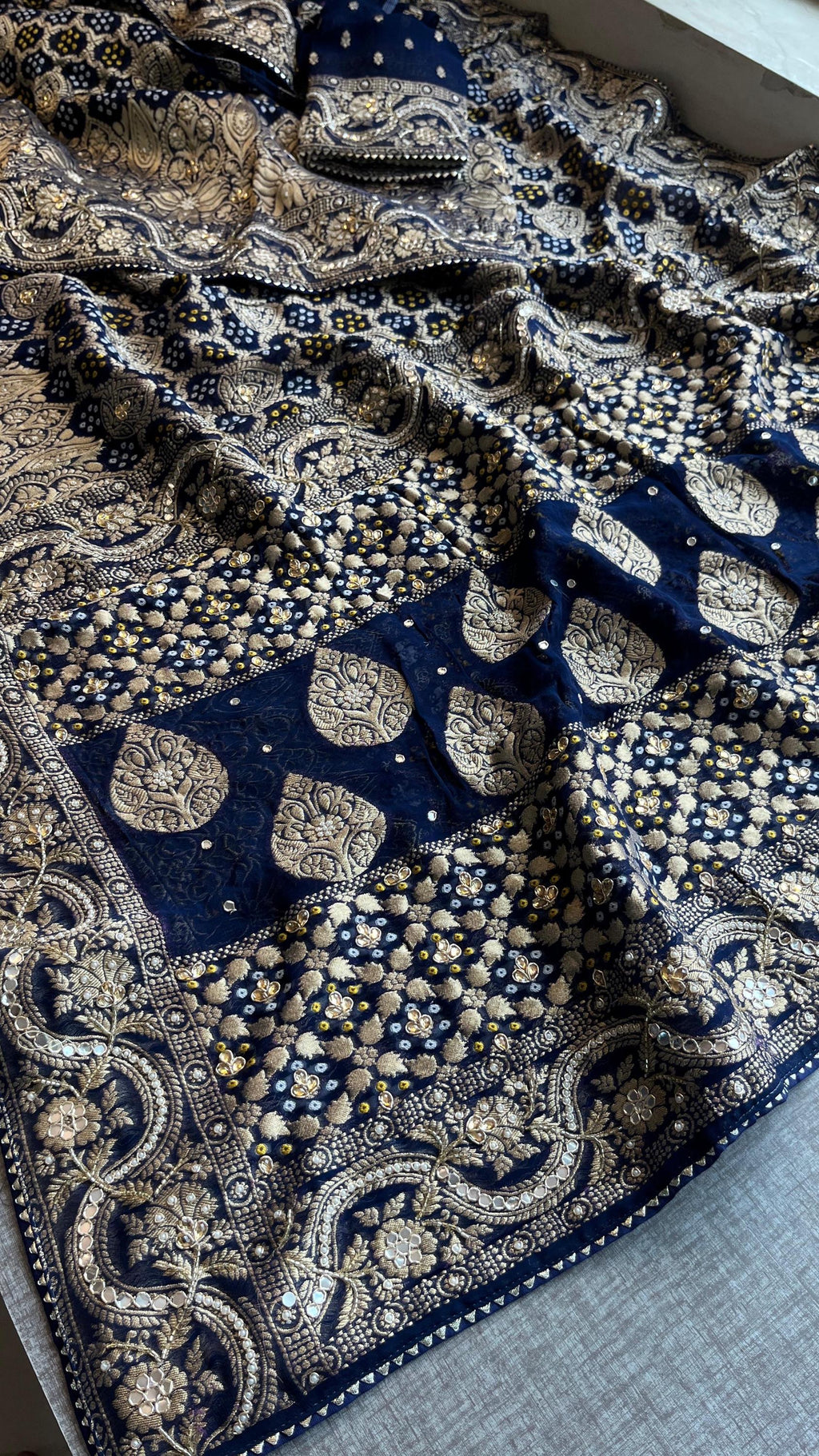 Designer saree, bridal saree, pure khaddi georgette, Banarasi weave, Indian Saree, wedding saree, festive saree, traditional saree