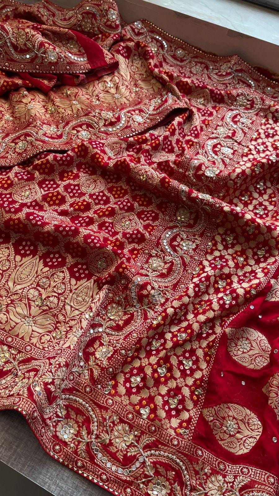 Designer saree, bridal saree, pure khaddi georgette, Banarasi weave, Indian Saree, wedding saree, festive saree, traditional saree