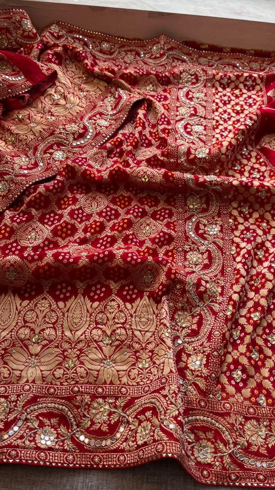 Designer saree, bridal saree, pure khaddi georgette, Banarasi weave, Indian Saree, wedding saree, festive saree, traditional saree