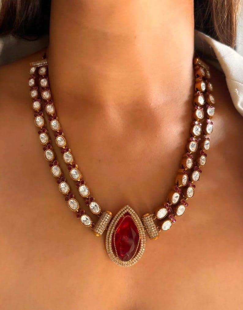 Amrapali inspired necklace Indian necklace victorian jewellery with earrings set