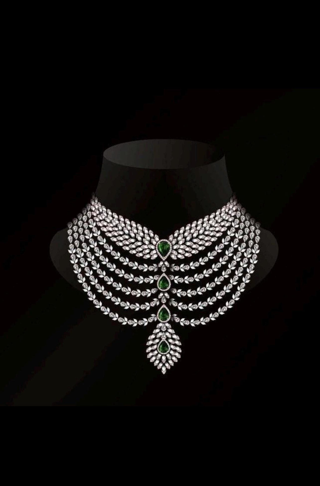 Exquisite Faux Emerald Diamond finish Bridal Choker Necklace With Statement Earrings/Bollywood Wedding Set/Sabyasachi Jewelry/Bridal jewelry