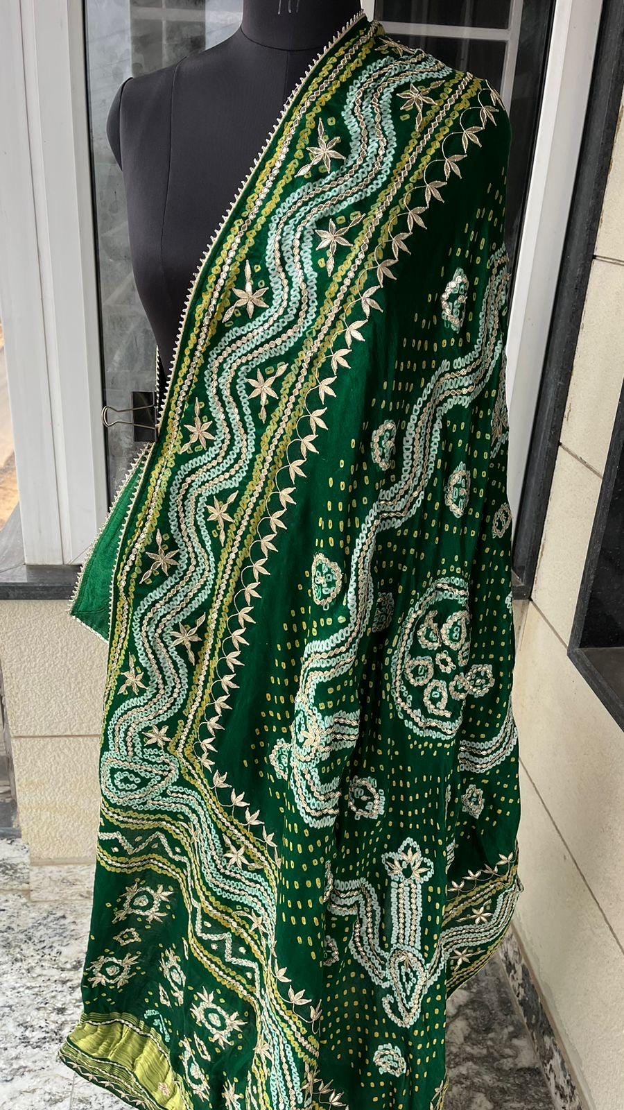 Designer dupatta, bridal dupatta, 100% pure original Gajji Silk, Indian wedding, Punjabi wedding, festive, traditional, Punjabi Dupatta