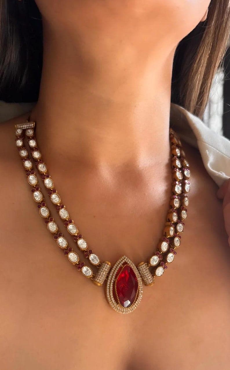 Amrapali inspired necklace Indian necklace victorian jewellery with earrings set
