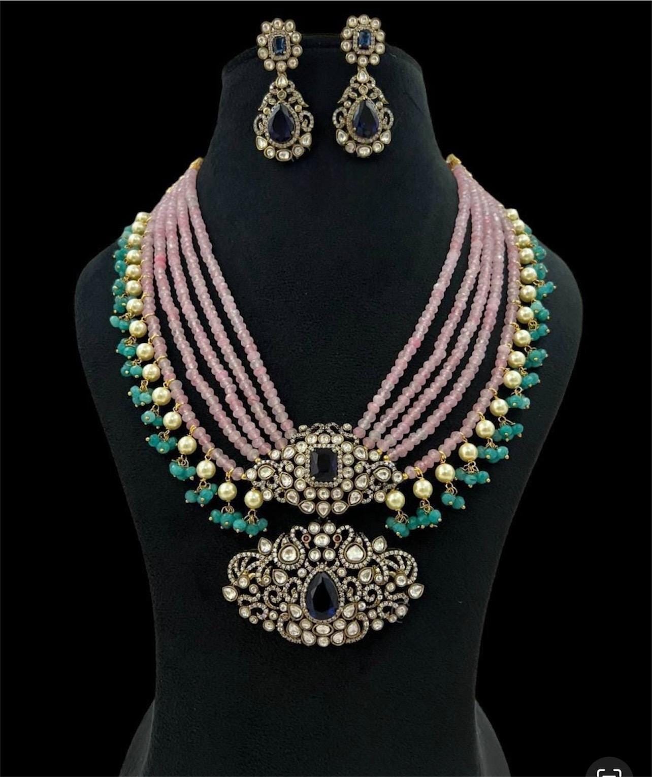 Sabyasachi Inspired Fine Quality Layered Victorian Pendant Set/Pakistani Necklace/Wedding Jewelry/Indian necklace/Statement jewelry
