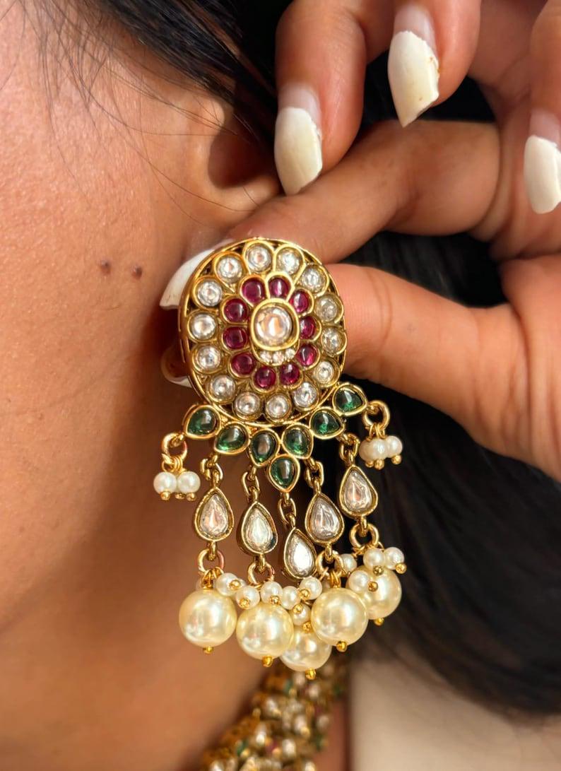 Sabyasachi inspired necklace gold jewellery pink kundan necklace green emralad jewellery choker set