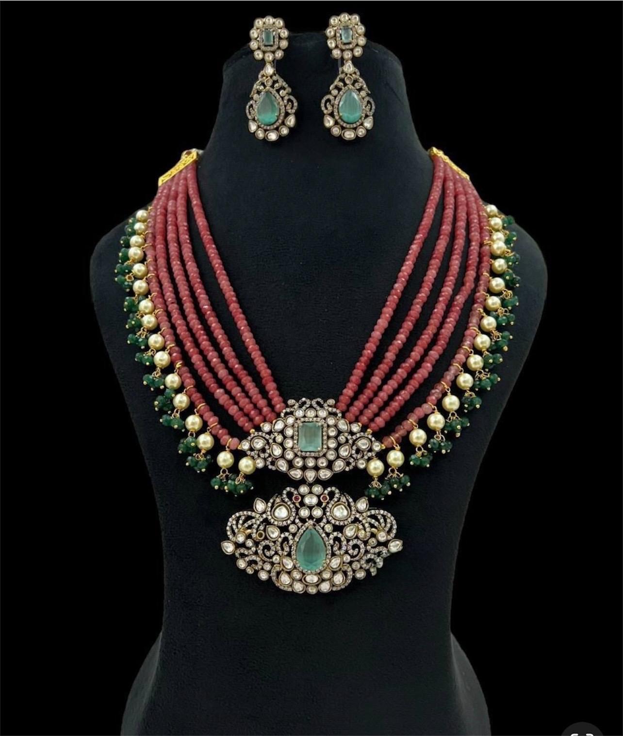 Sabyasachi Inspired Fine Quality Layered Victorian Pendant Set/Pakistani Necklace/Wedding Jewelry/Indian necklace/Statement jewelry
