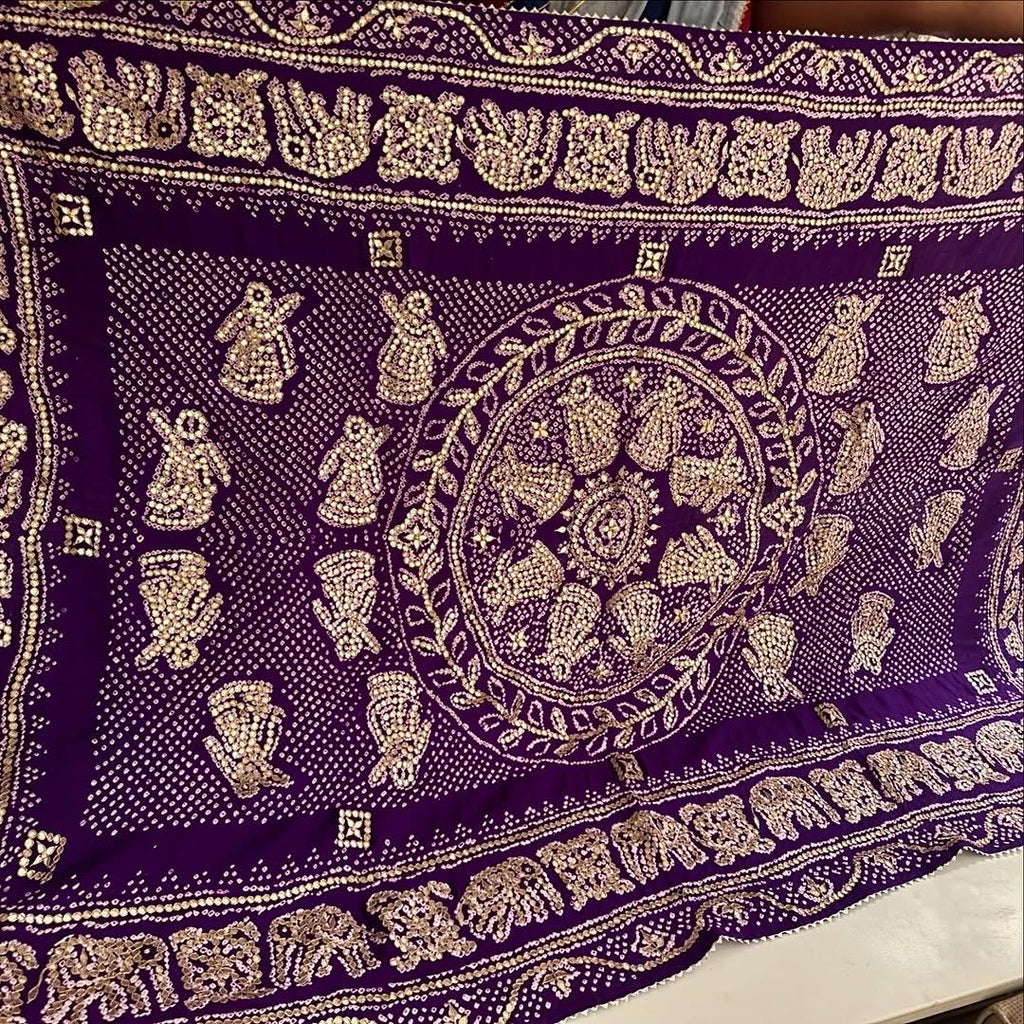 Designer dupatta, bridal dupatta, 100% pure original Gajji Silk, Indian wedding, Punjabi wedding, festive, traditional, Punjabi Dupatta