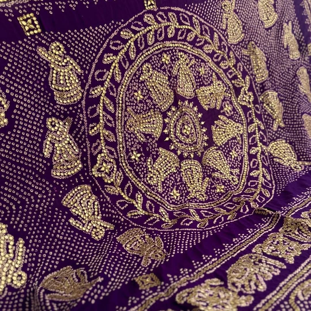 Designer dupatta, bridal dupatta, 100% pure original Gajji Silk, Indian wedding, Punjabi wedding, festive, traditional, Punjabi Dupatta