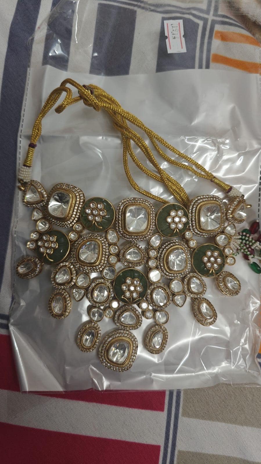 Celebrity inspired Uncut Diamond Kundan Polki Moissanite Necklace Set/Sabyasachi Inspired Jewelry/Bollywood Jewelry/Statement necklace