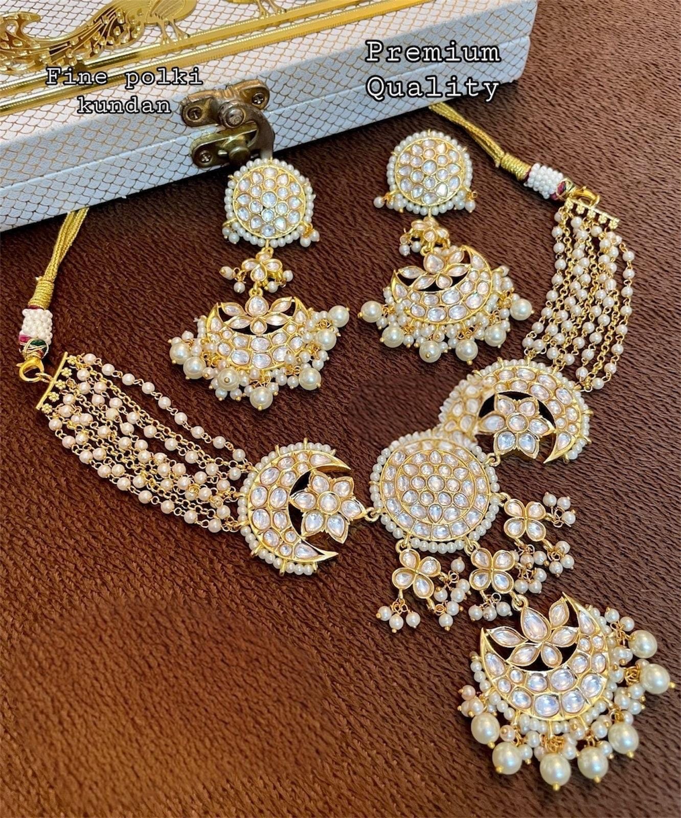 Sabyasachi inspired Uncut Polki Kundan Necklace Set/Sabyasachi Inspired Jewelry/Bollywood Jewelry/Statement necklace set/wedding bridal set