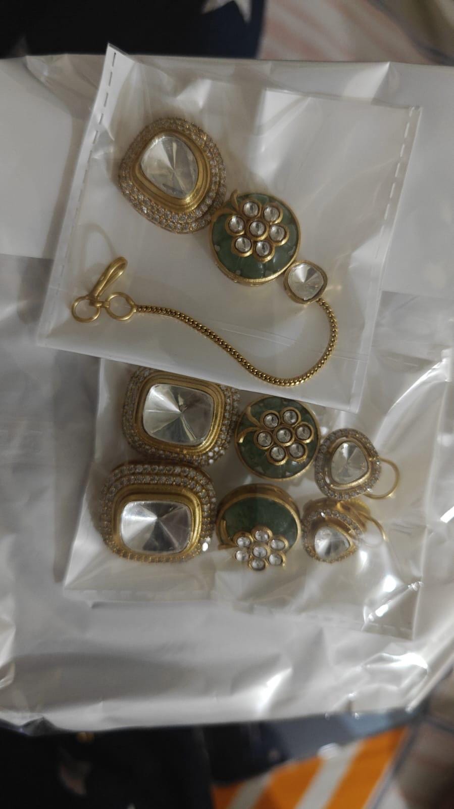 Celebrity inspired Uncut Diamond Kundan Polki Moissanite Necklace Set/Sabyasachi Inspired Jewelry/Bollywood Jewelry/Statement necklace