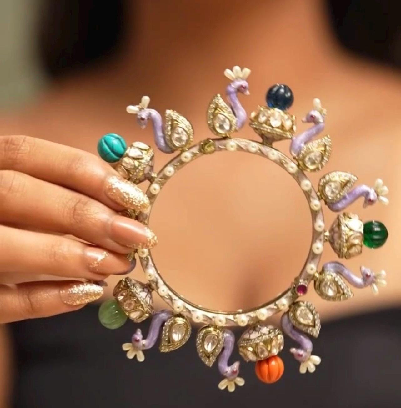 Sabyasachi bangle/Rajwadi Kada/Moissanite Polki Openable Kada/Indian Wedding jewelry/Kundan bridal bangle/Gold plated Kada/Statement bangle