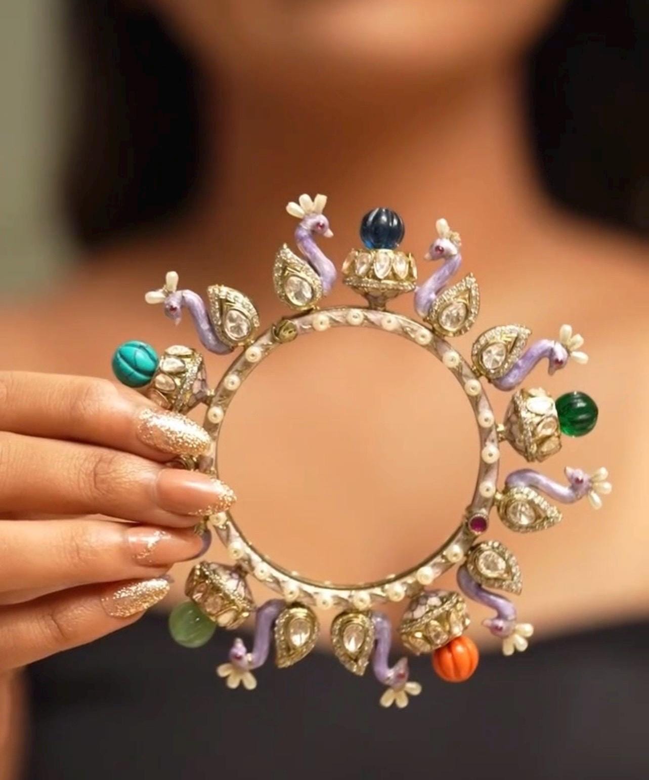 Sabyasachi bangle/Rajwadi Kada/Moissanite Polki Openable Kada/Indian Wedding jewelry/Kundan bridal bangle/Gold plated Kada/Statement bangle