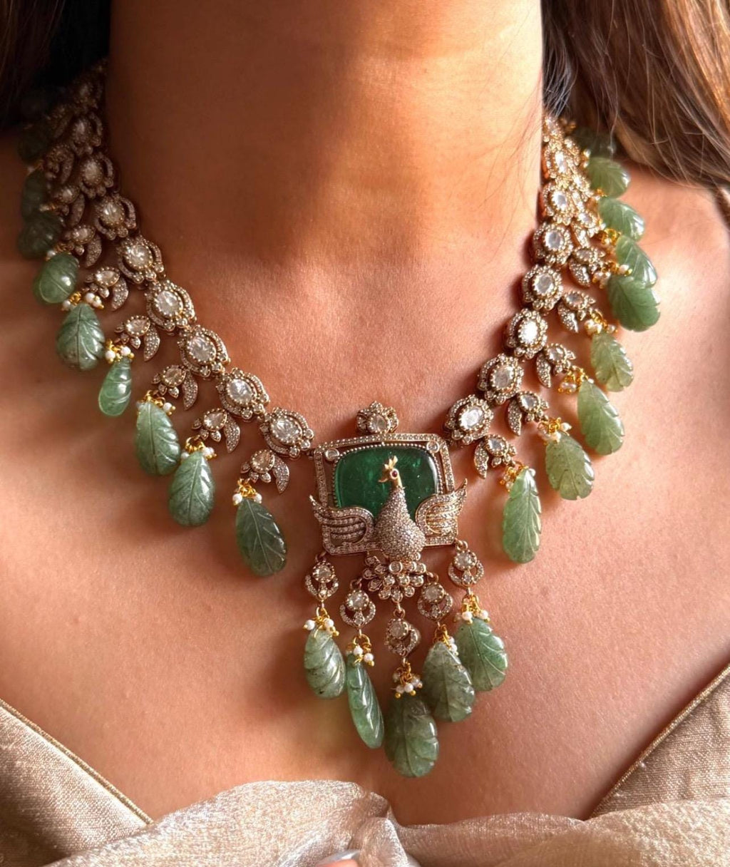 Sabyasachi Polki Kundan Mint Statement Necklace Set/Kundan PREMIUM Indian Pakistani Bridal Jadau Jewelry Moissanite Polki Diamond jewelry