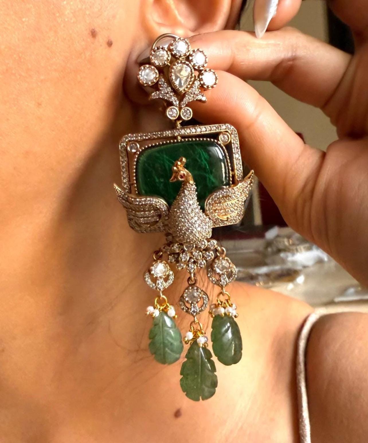 Sabyasachi Polki Kundan Mint Statement Necklace Set/Kundan PREMIUM Indian Pakistani Bridal Jadau Jewelry Moissanite Polki Diamond jewelry
