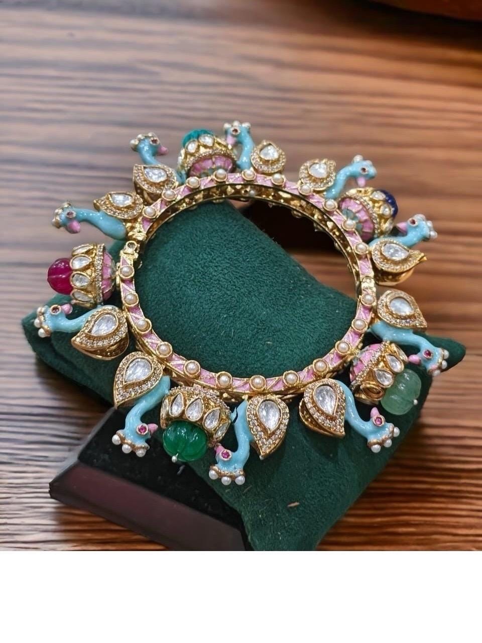 Sabyasachi bangle/Rajwadi Kada/Moissanite Polki Openable Kada/Indian Wedding jewelry/Kundan bridal bangle/Gold plated Kada/Statement bangle