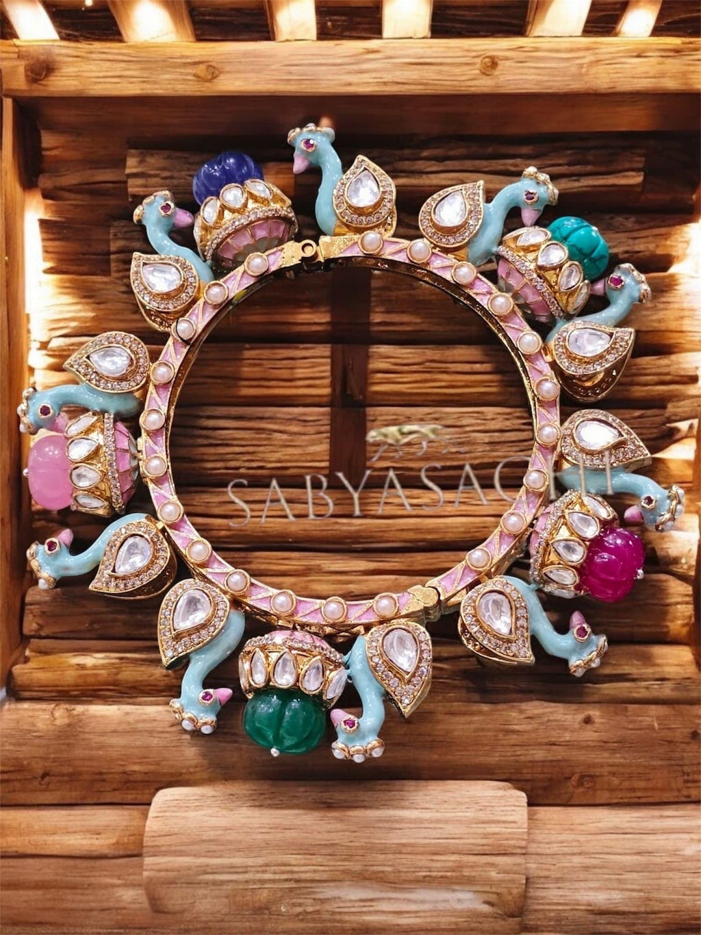 Sabyasachi bangle/Rajwadi Kada/Moissanite Polki Openable Kada/Indian Wedding jewelry/Kundan bridal bangle/Gold plated Kada/Statement bangle