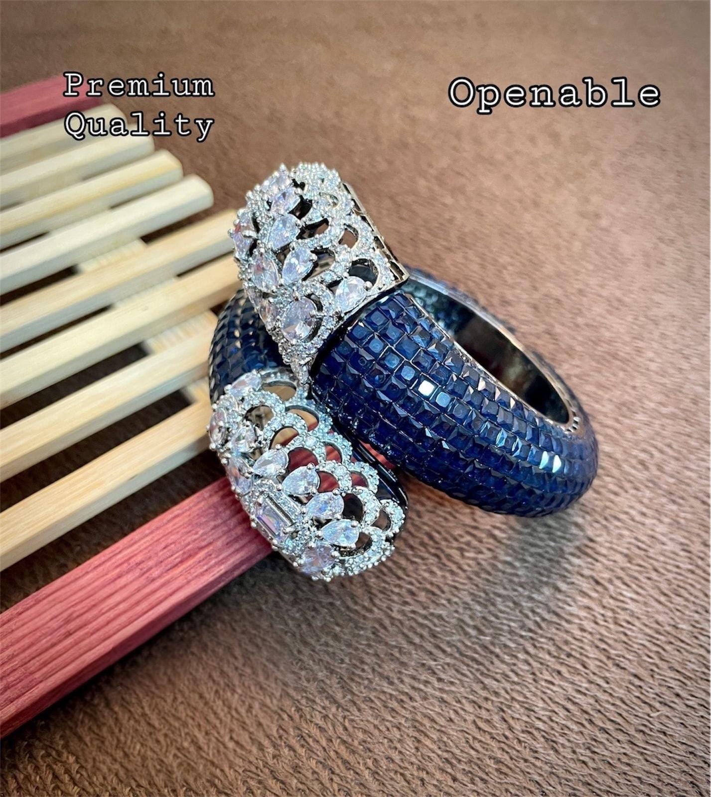 Designer bracelet and cuff/AD Openable bracelet/Indian Wedding jewelry/diamond bridal bangle/Premium quality Statement diamond bracelet cuff