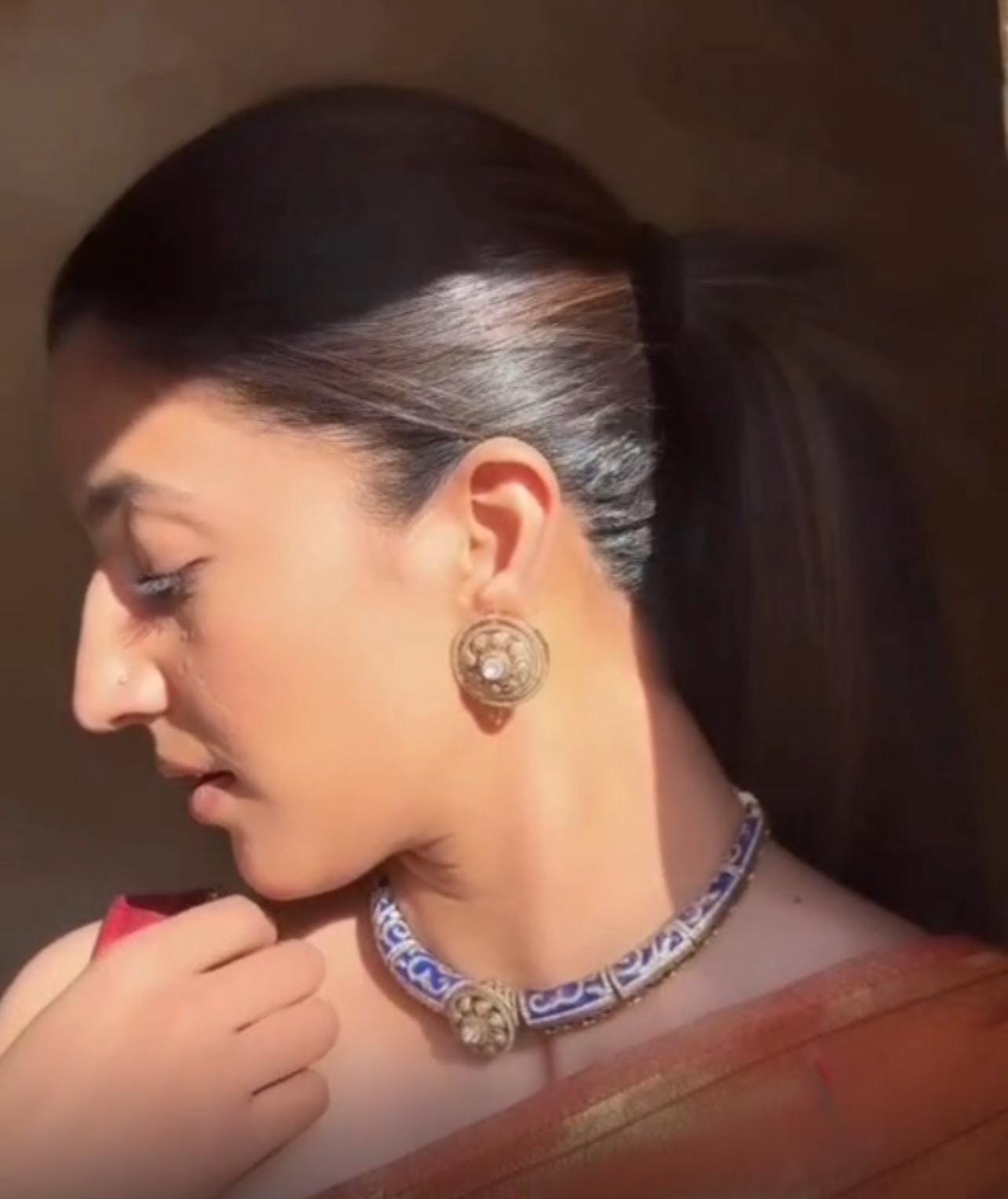Sabyasachi inspired uncut moissanite polki Hasli necklace set/Statement Indian Bridal Ambani wedding pakistani celebrity bridesmaid jewelry