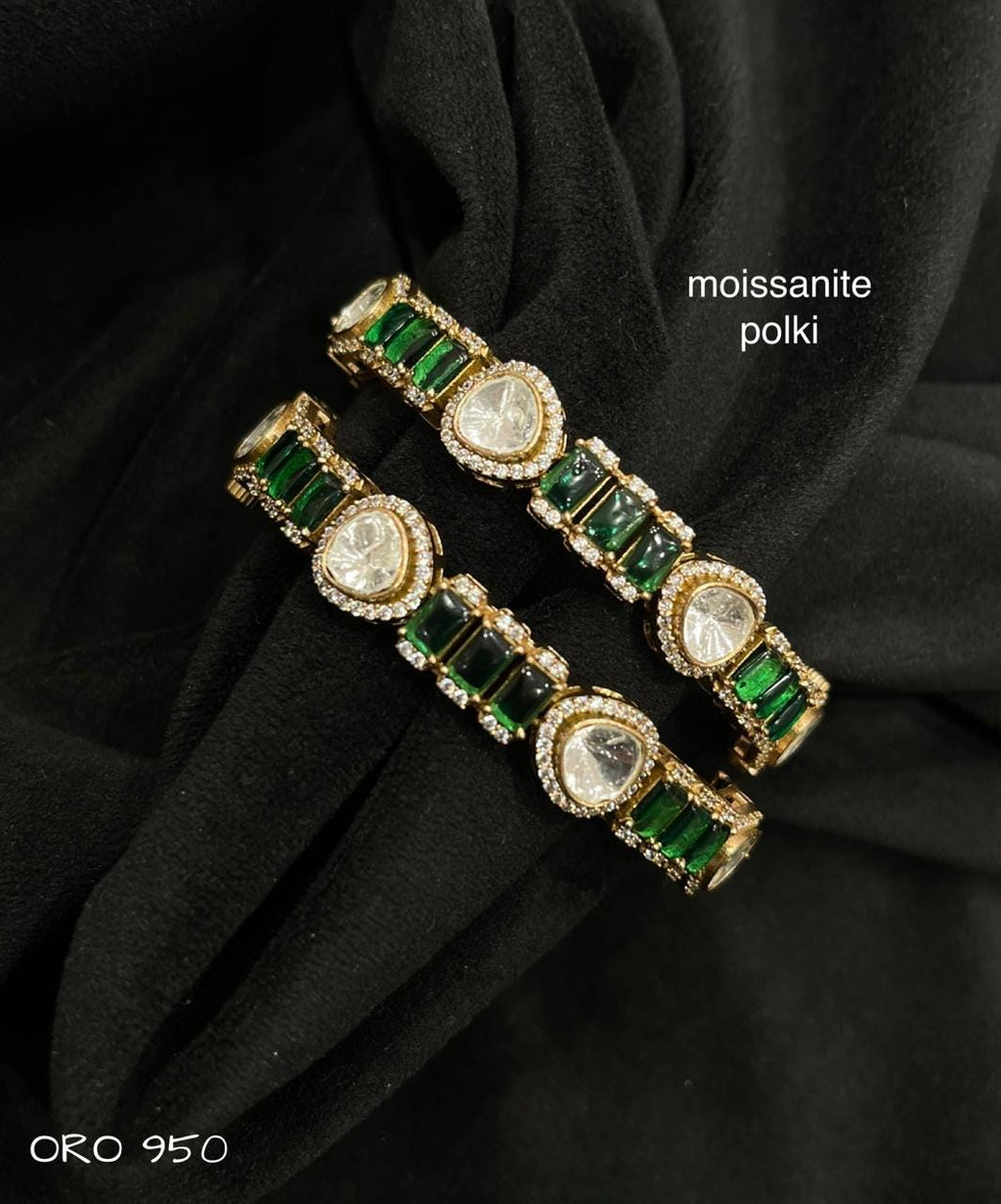 Sabyasachi bangles/Moissanite Polki Openable bangles/Indian Wedding jewelry/Kundan bridal bangle/Gold plated Kada/Statement Rajwadi bangle