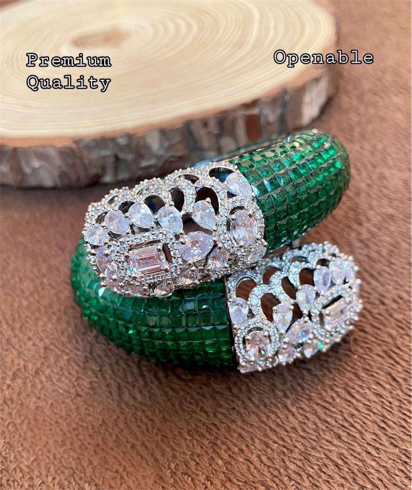 Designer bracelet and cuff/AD Openable bracelet/Indian Wedding jewelry/diamond bridal bangle/Premium quality Statement diamond bracelet cuff