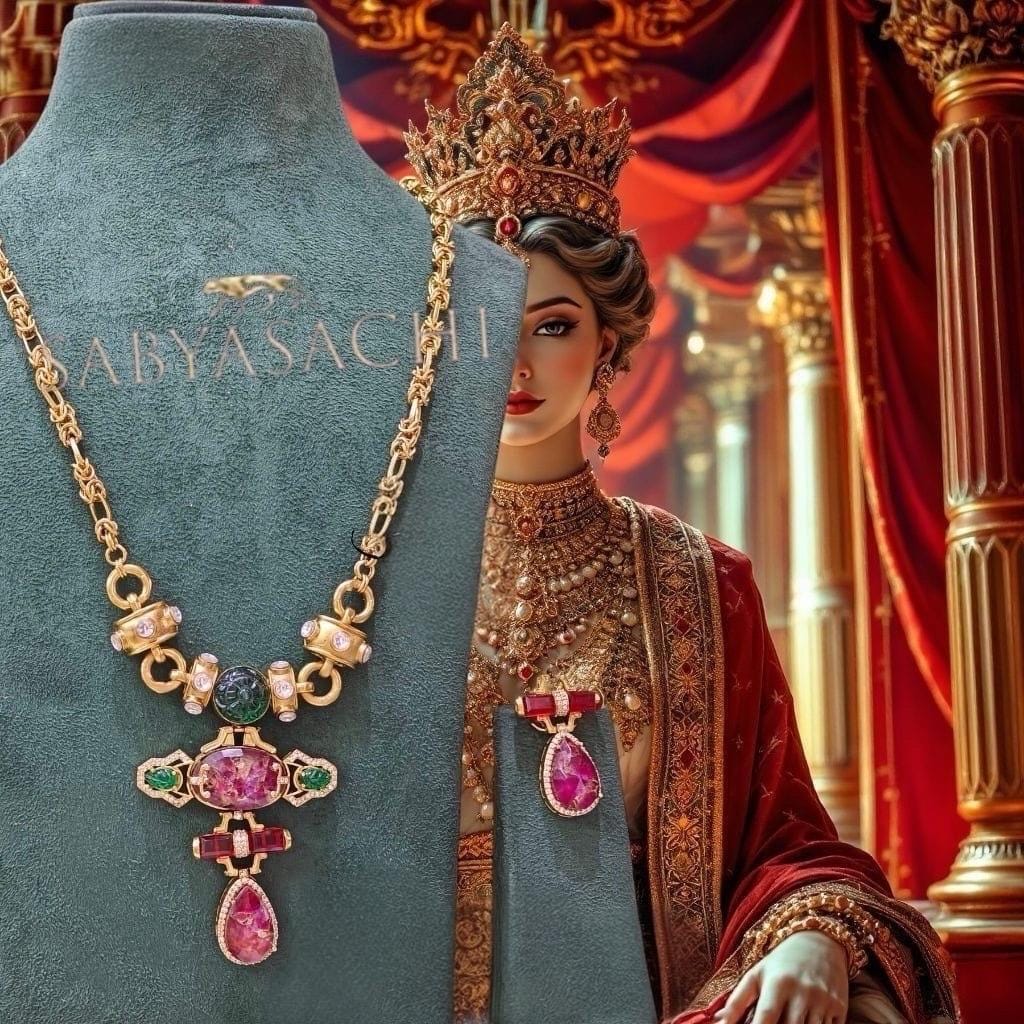 Sabyasachi inspired Moissanite Polki Doublet stone Cross pendant set with earrings,statement fusion Indian Pakistani Bridal Bridesmaid set