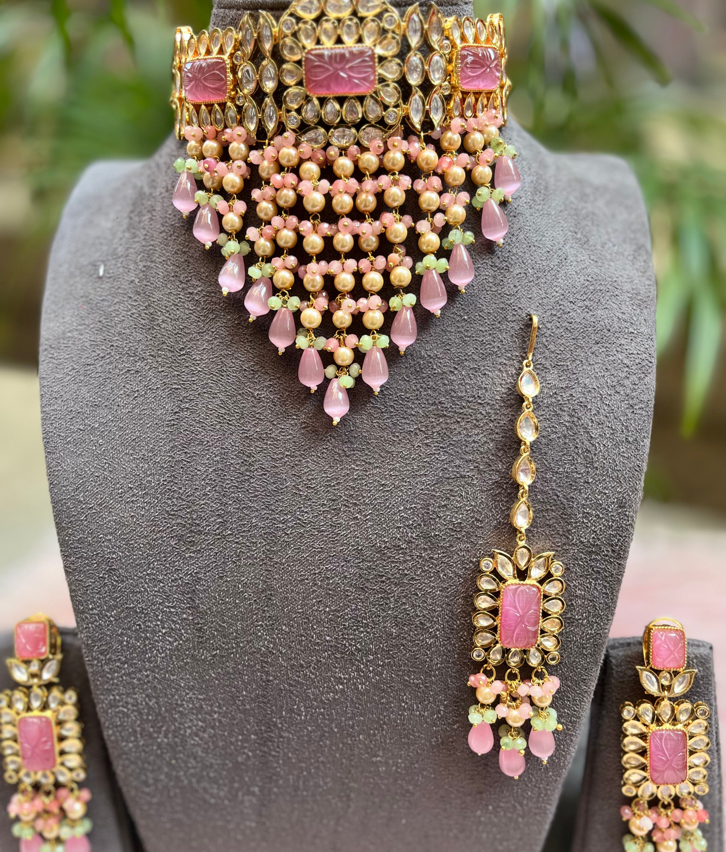 simar tayni polki kundan necklace set