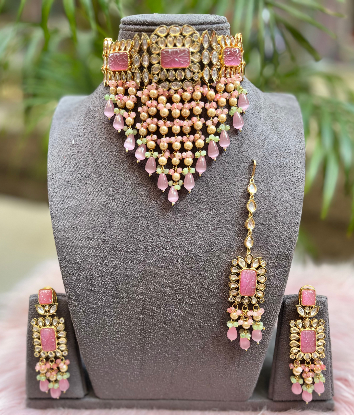 simar tayni polki kundan necklace set