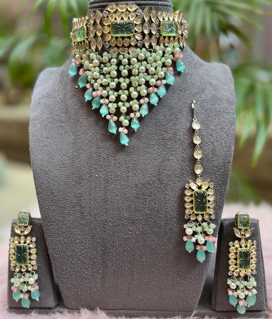 simar tayni polki kundan necklace set