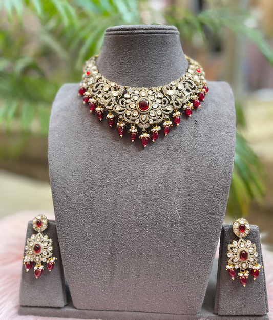 victorian chokar necklace set