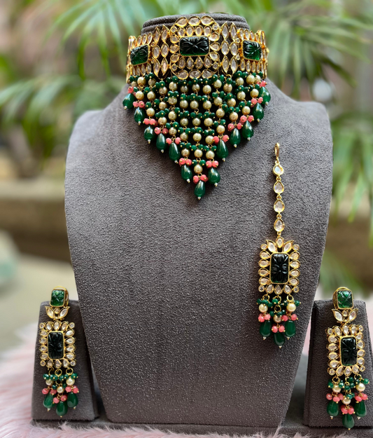 simar tayni polki kundan necklace set