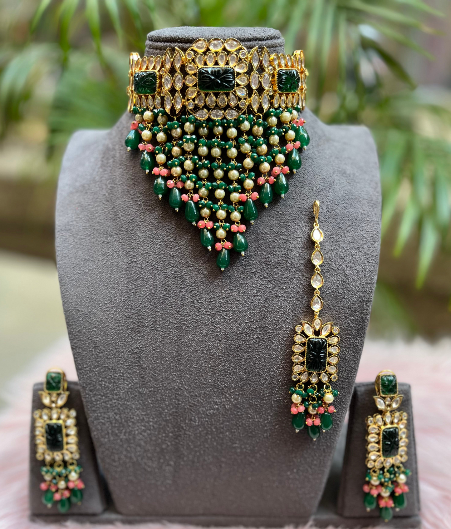 simar tayni polki kundan necklace set